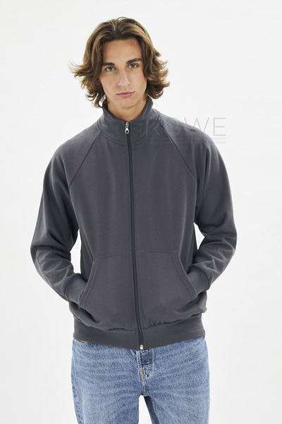 Felpa Jacket Zip Lunga 70/30% Cot/Pol 280 gr/m2 Nero XS
