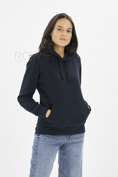 Felpa Donna Cappuccio 70/30% Cot/Pol 280 gr/m2 Nero S