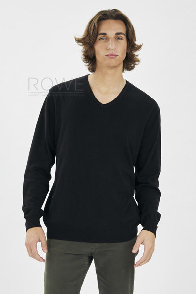 Jumper Pullover C/V 50/50% Cot/Acr Black S