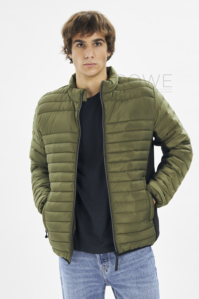 Boston Contrast Piumino Leggero 100% Pol. Brick Red/Black S