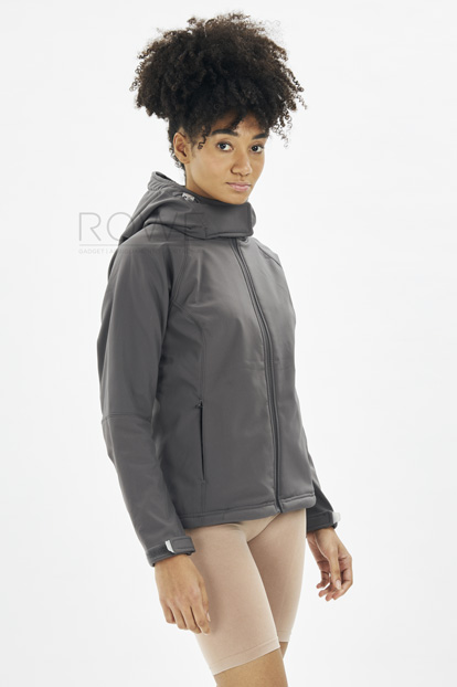 Hooded Soft Shell Women Jacket 94/6% Pol/Ela 340gr White XS STK