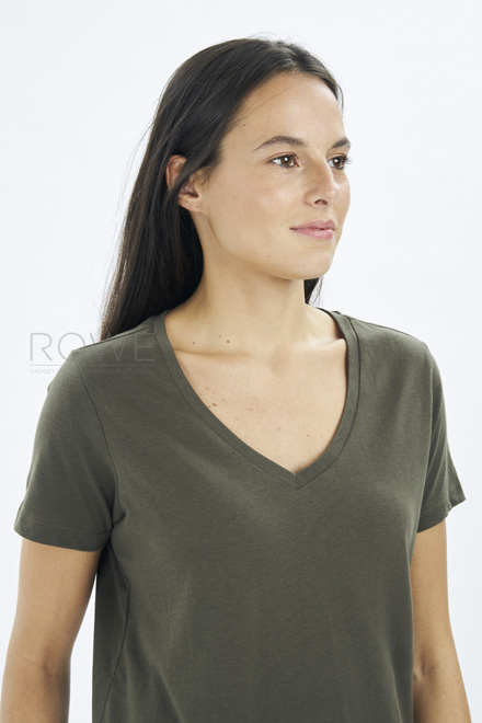 Organic Women Maglia C/V M/C 100% Cot. 140 gr/m2 White XS