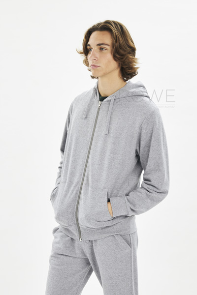 Felpa F/Terry Capp/Zip 70/30% Cot/Pol 240 gr/m2 Nero S