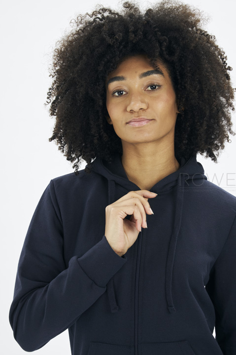 Felpa F/Terry Donna Capp/Zip 70/30% Cot/Pol 240 gr Nero S