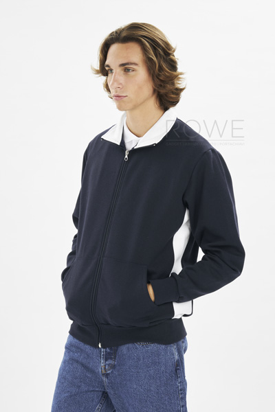 Felpa Jacket Zip Lunga Contrast70/30% Cot/Pol 280g Blu/Royal Sport S