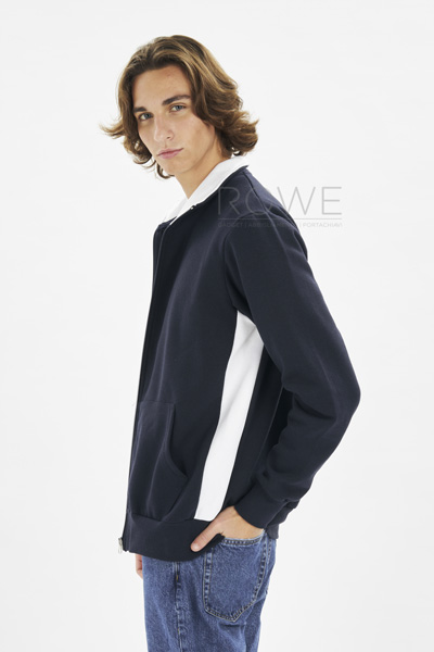 Felpa Jacket Zip Lunga Contrast70/30% Cot/Pol 280g Blu/Royal Sport S