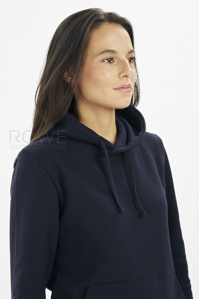 Felpa Donna Cappuccio 70/30% Cot/Pol 280 gr/m2 Nero S