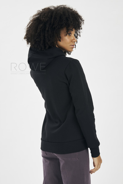 Felpa Donna Cappuccio Zip 70/30% Cot/Pol 280 gr/m2 Nero XS STK