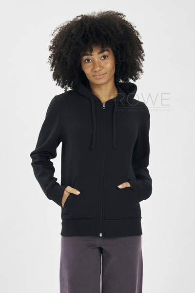 Felpa Donna Cappuccio Zip 70/30% Cot/Pol 280 gr/m2 Nero XS STK