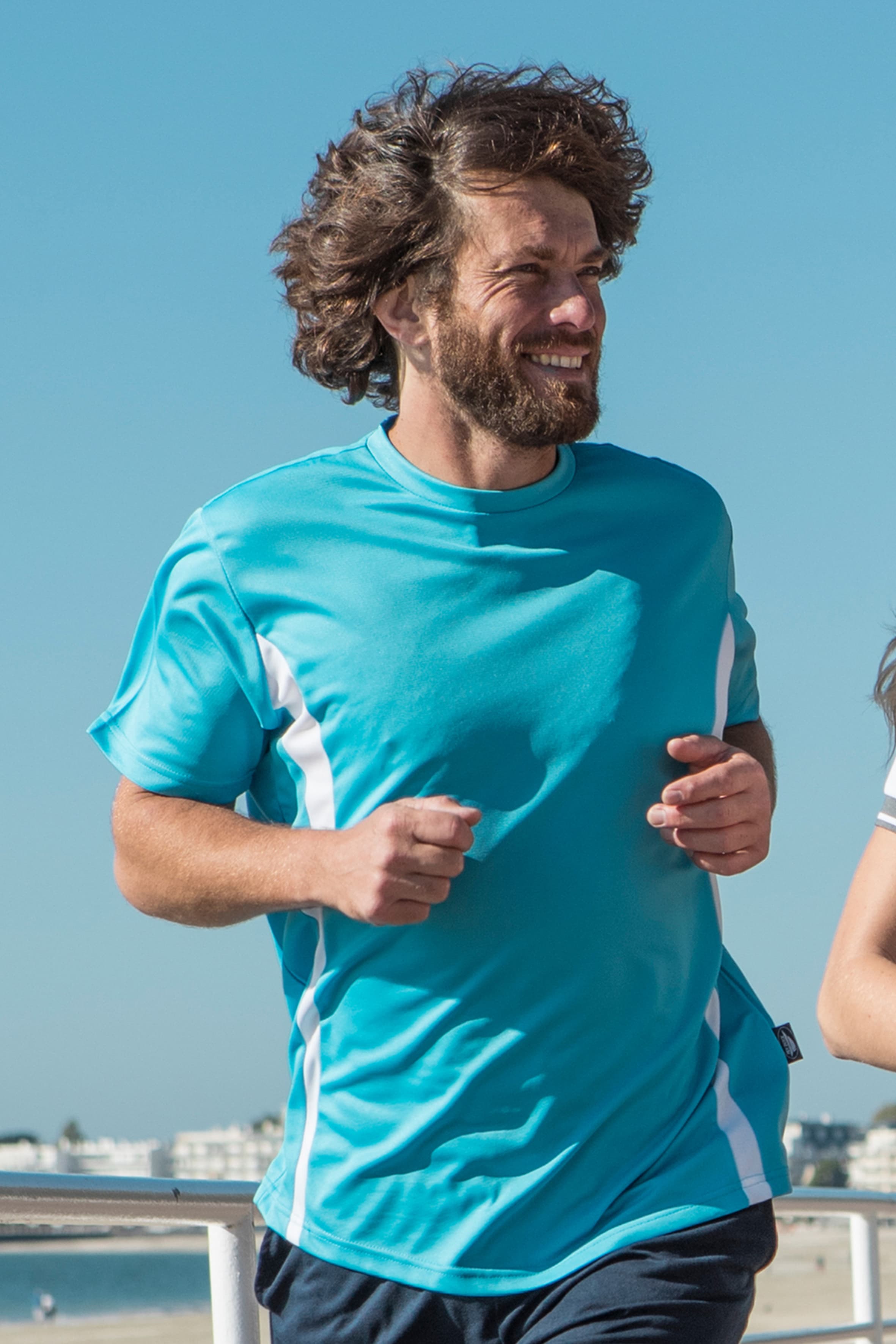 Sport Tee Maglia Contrast M/C 100% Poly 140 gr/m2 Azure/White S