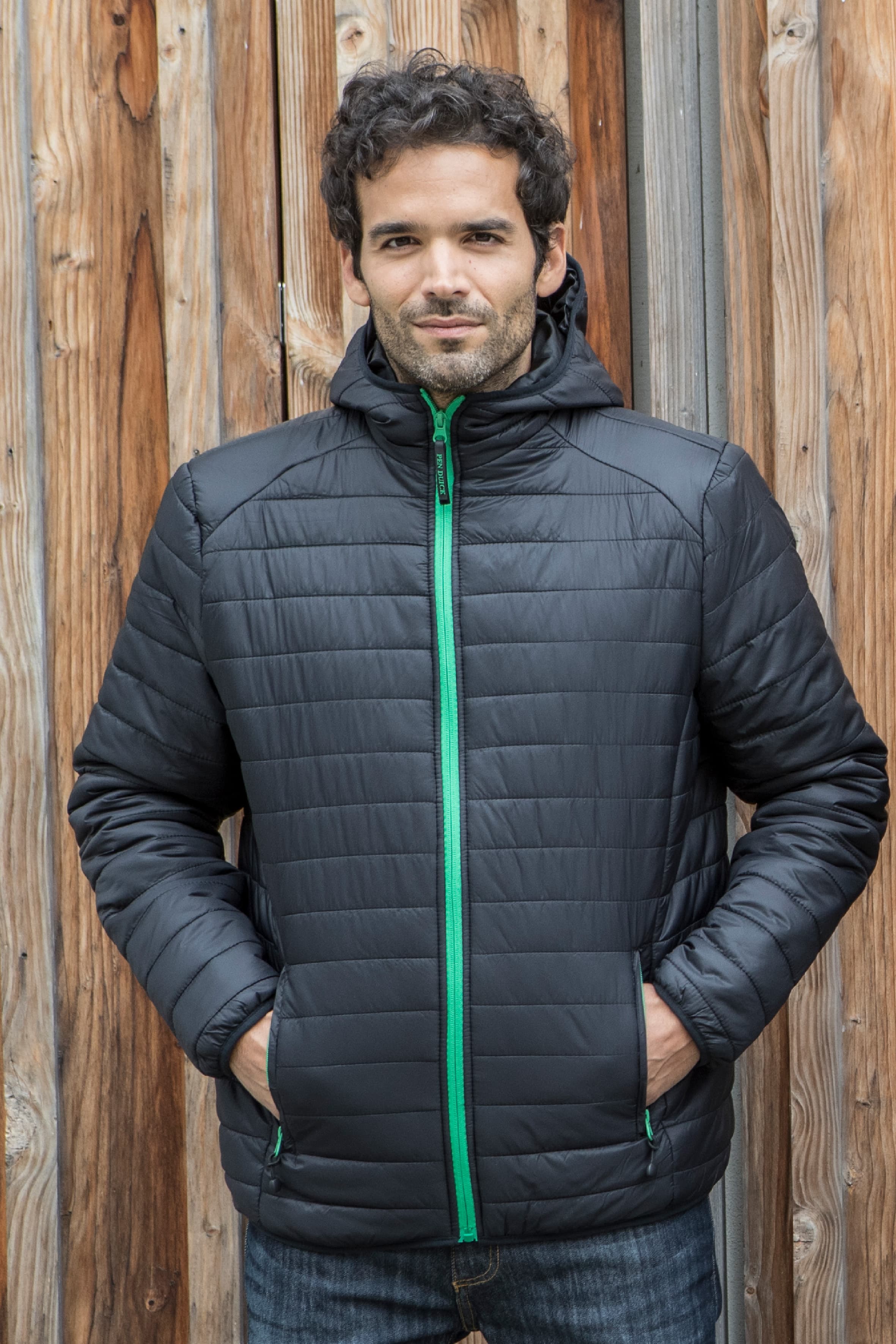 Pacific Men Piumino Cappuccio 100% Nylon 15D Black S