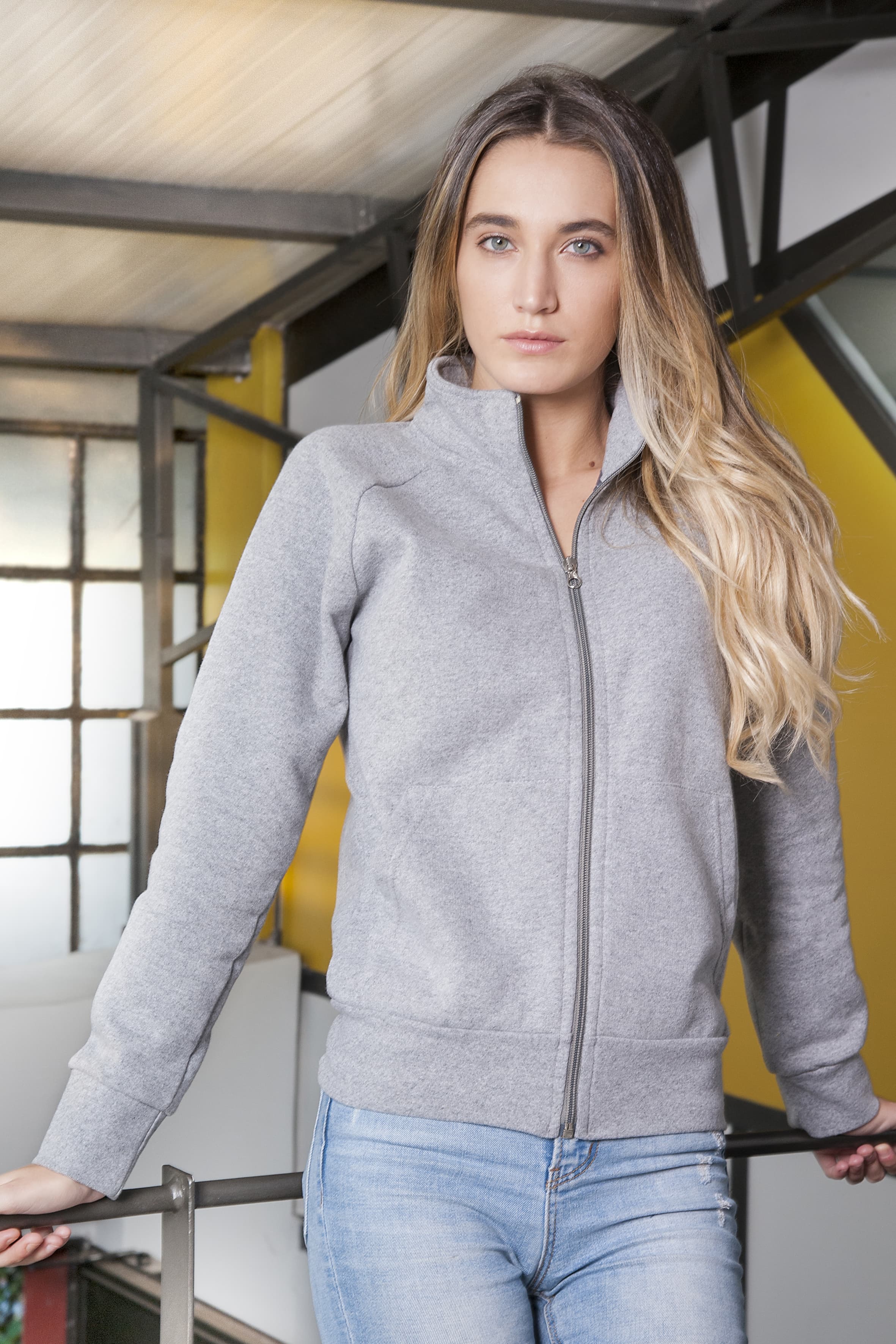Felpa Donna Jacket 70/30% Cot/Pol 280 gr/m2 Nero S