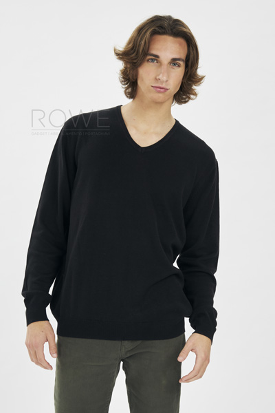Jumper Pullover C/V 50/50% Cot/Acr Black S