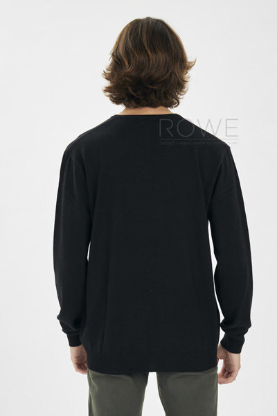 Jumper Pullover C/V 50/50% Cot/Acr Black S