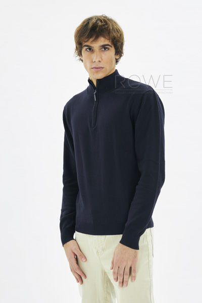 Jumper Pullover C/Zip 50/50% Cot/Acr Black S