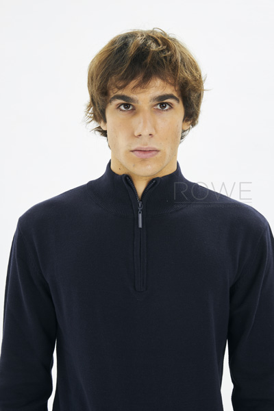 Jumper Pullover C/Zip 50/50% Cot/Acr Black S