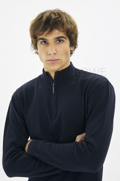 Jumper Pullover C/Zip 50/50% Cot/Acr Black S