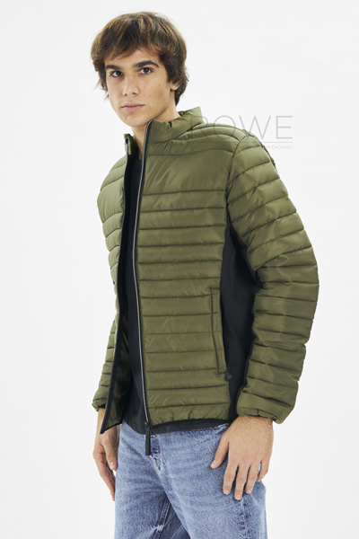 Boston Contrast Piumino Leggero 100% Pol. Brick Red/Black S