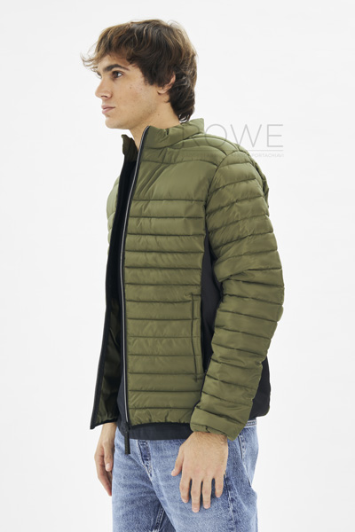 Boston Contrast Piumino Leggero 100% Pol. Brick Red/Black S