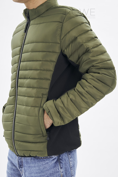 Boston Contrast Piumino Leggero 100% Pol. Brick Red/Black S