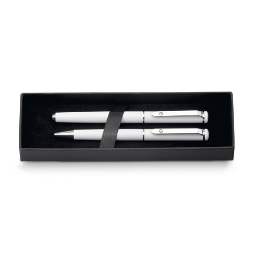 CALIOPE SET. Set con penna roller e penna a sfera in metallo